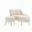 Chaise d'intérieur en chenille 58 po avec accoudoir gauche et coussin lombaire 58 po-1656250369