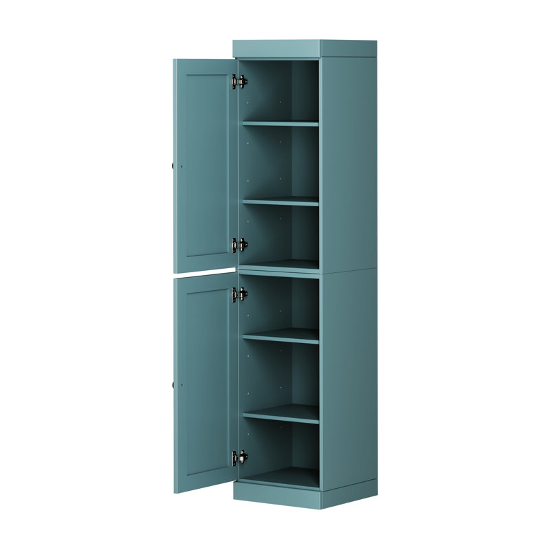 Garde-manger Palace 100% bois massif 16,5 po avec portes Shaker et tablettes réglables Palace Imports, Bleu aqua