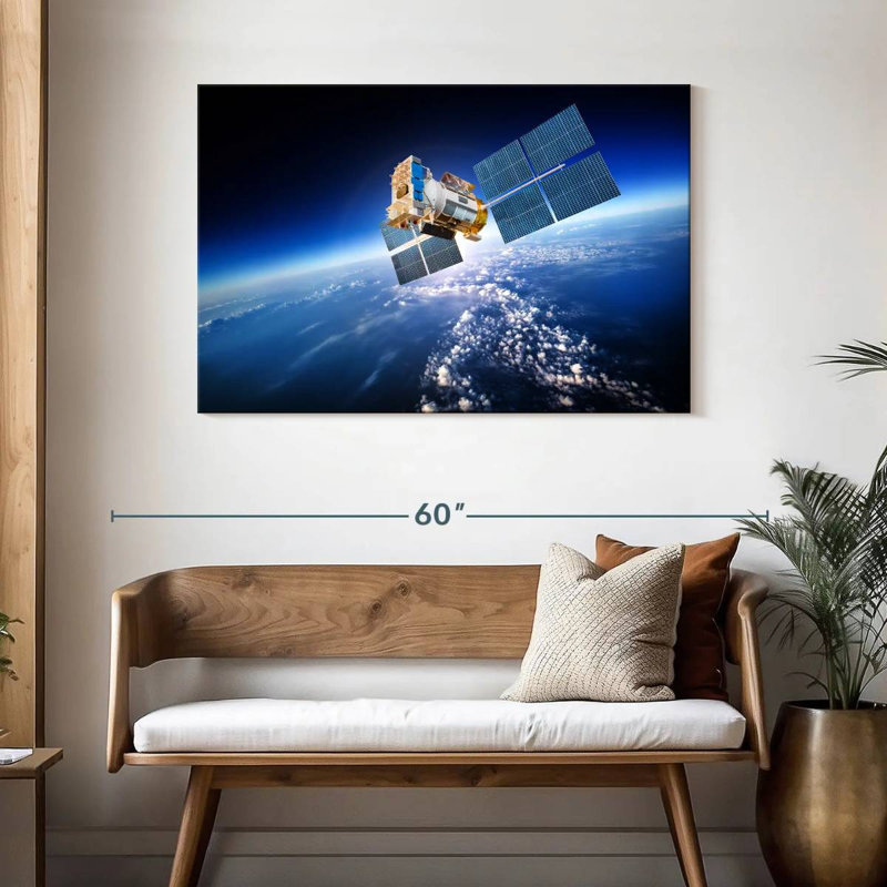 Oberle Satellite Hovering Over Earth, 30" H x 45" W