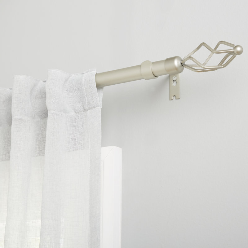 Ensemble de tringle à rideau et de faîteau de 1 po Exclusive Home Lancelot, réglable, Nickel mat