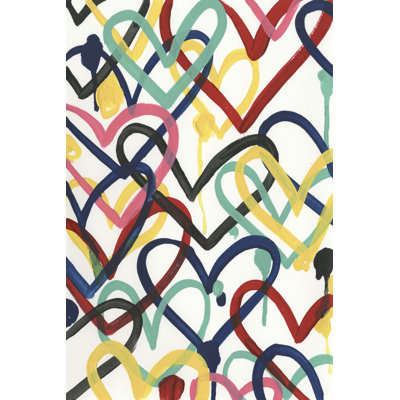 Heart Scribbles II by June Erica Vess - Painting Print