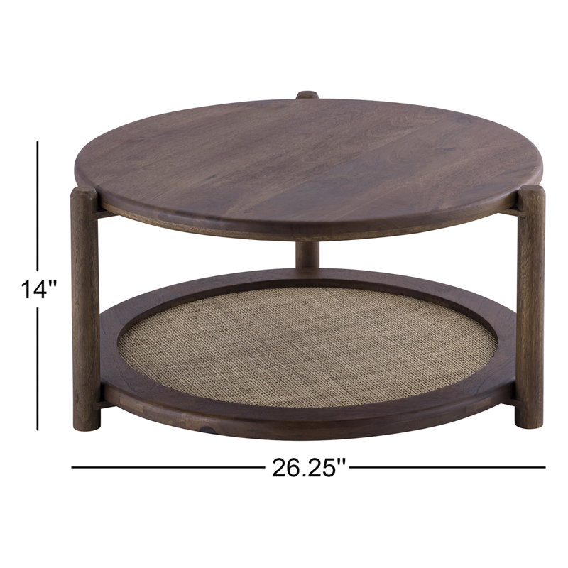 Avalon Walnut And Cane Side Table