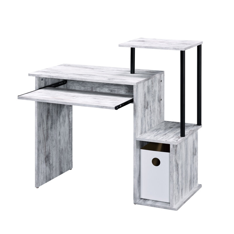 Space Study Desk With Keyboard Tray And Compact Design Rectangular Computer Work
