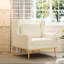 Chaise de lecture moderne en velours beige avec mousse haute densité et support lombaire avec revêtement, coussin de dossier