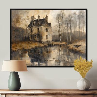 Décoration murale grise noire rustique près du lac II - Châteaux