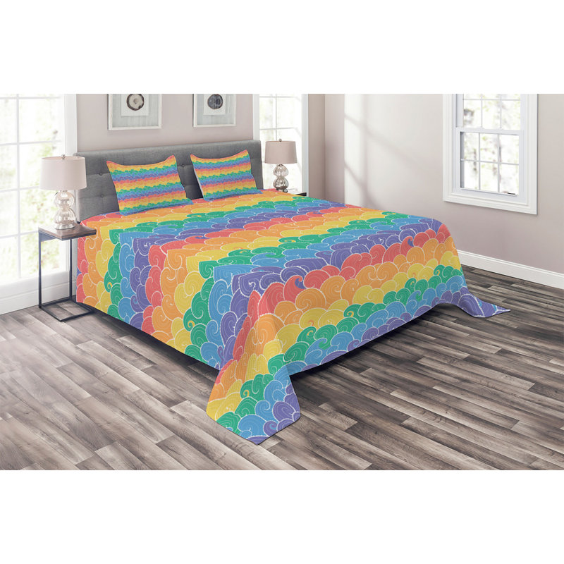 Coastal Polyester Coverlet, King Bedspread + 2 Shams