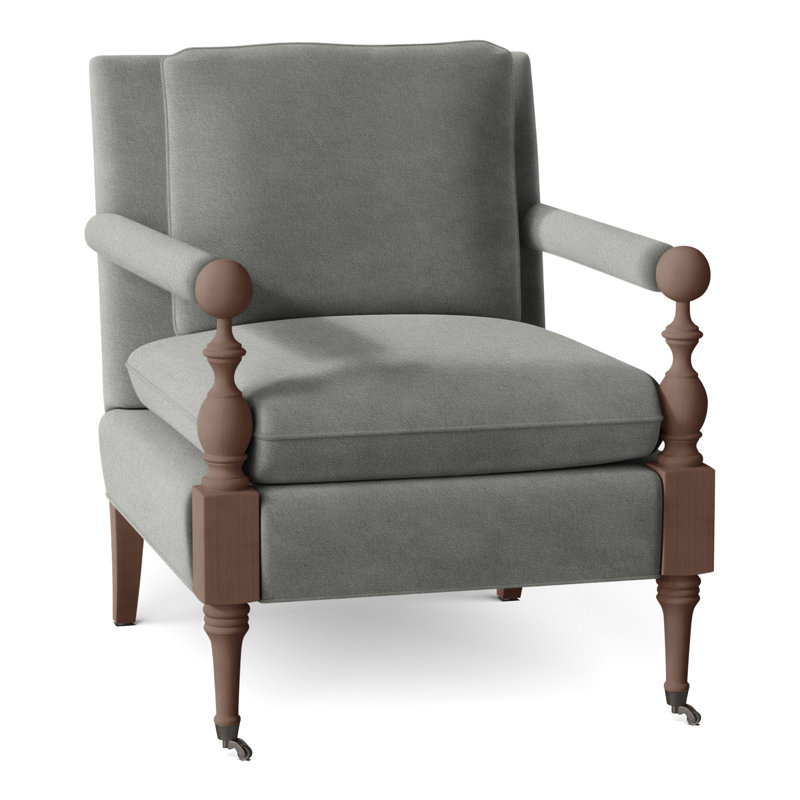 Leslie Armchair, 9953 Pewter, Almond Buff
