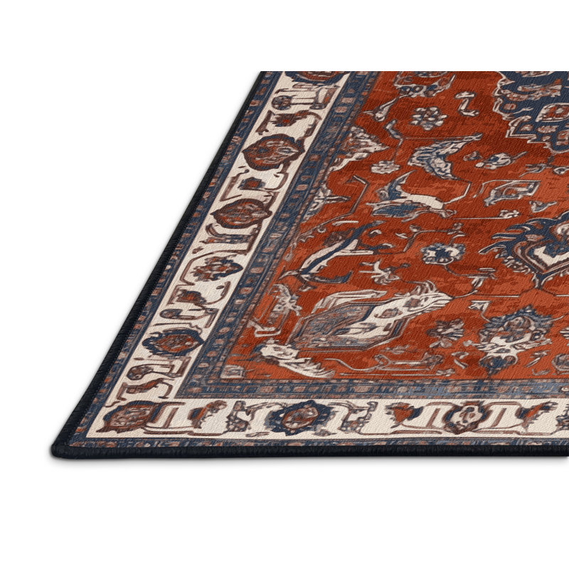Machine Washable Persian Brown Area Rug, Square 3'