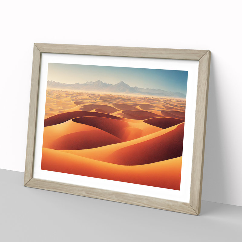 Beguiling Desert - Single Picture Frame Print, 46cm H x 64cm W x 2cm D, Oak Frame