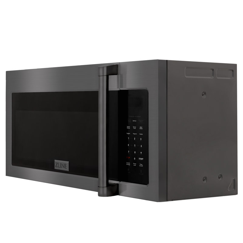 ZLINE 30 in. Over-The-Range Convection Microwave Oven in Steel with Traditional Handle, Black Stainless Steel