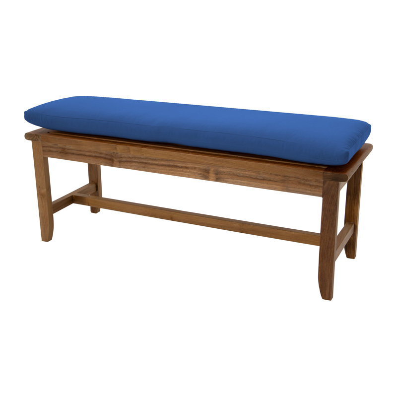 Jamshida Outdoor Teak Bench, Sapphire, 18" H x 50" W x 50" D