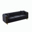 Canapé de 86 pouces en velours 86 po, confortable avec capitonnage à 3 boutons, accoudoirs roulés et pieds dorés, style Chesterfield pour le salon, noir-1496323906