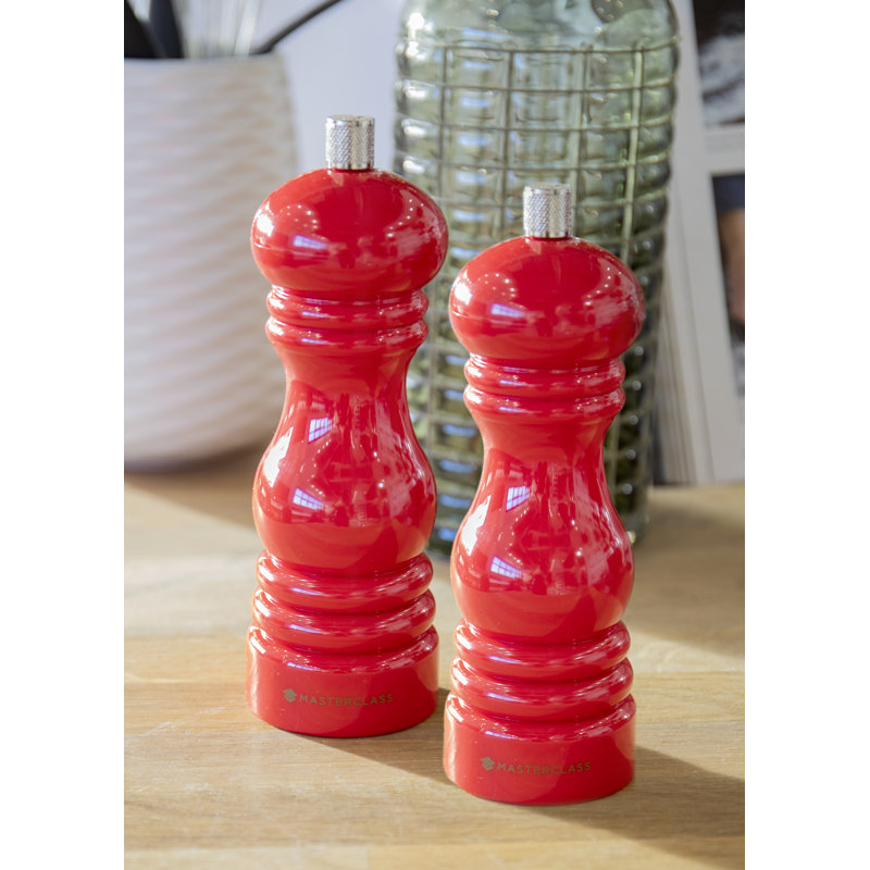 MasterClass Salt and Pepper Mill Set, Set of 2, Red