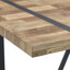  Ensemble de 5 tables de salle à manger de style rétro avec technologie Chaises en tissu et pieds arqués en métal noir, brun-1555688809