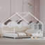 Cadre de lit pour enfant avec bandes lumineuses à DEL, cadre en fer en forme de toit, L 78,5 po x l 55,9 po x H 58,4 po