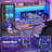 Gaming Desk With Led Lights & Power Outlets, Computer Desk With Hutch, Home Office Desk With Monitor Stand, Display Cabinet, Hooks & Cpu Stand-997699713