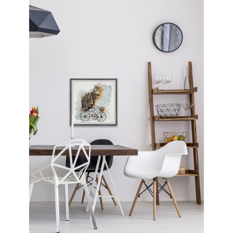 Cat On A Bike Ride by Marmont Hill - Single Picture Frame Painting, 41cm H x 41cm W