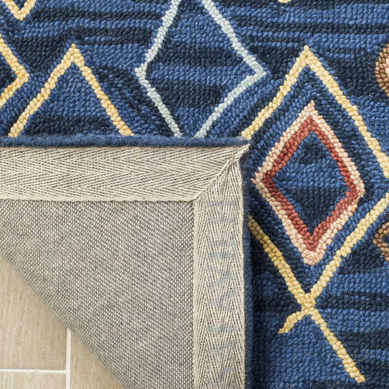 Renfrow Hand Hooked Wool And Cotton Southwestern Rug, Rectangle 9' x 12'