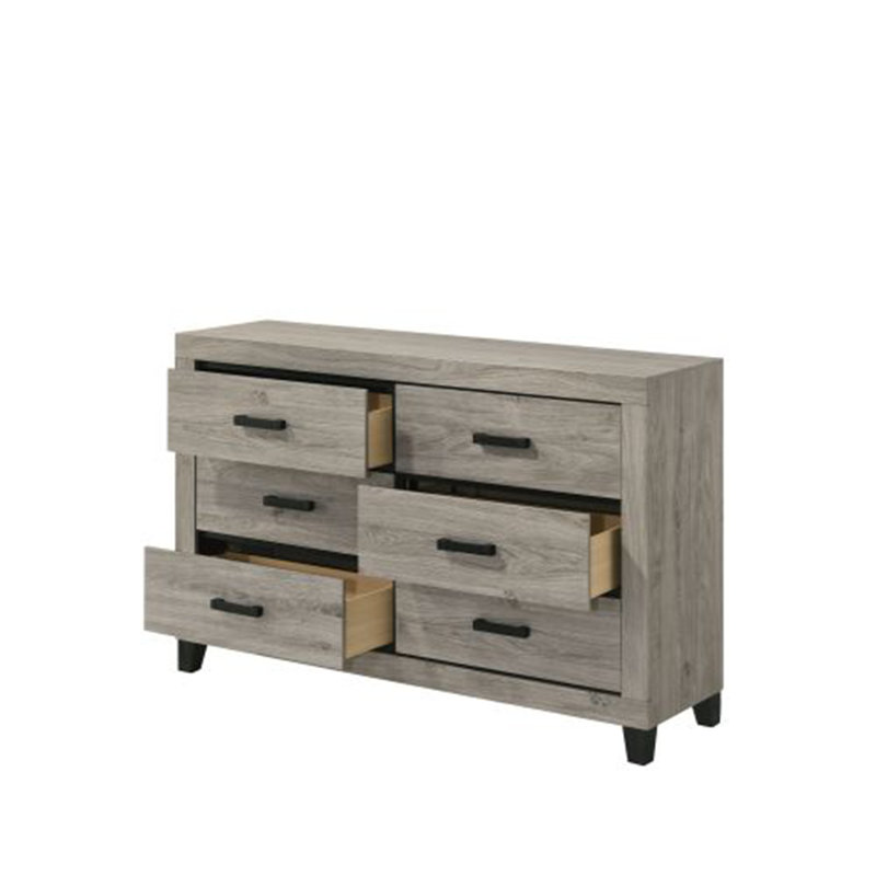 Commode élégante au fini gris clair Mari