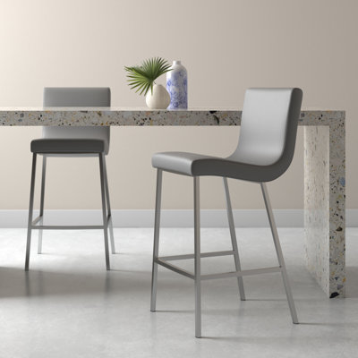 Folkston Upholstered Counter Stool with Metal Frame