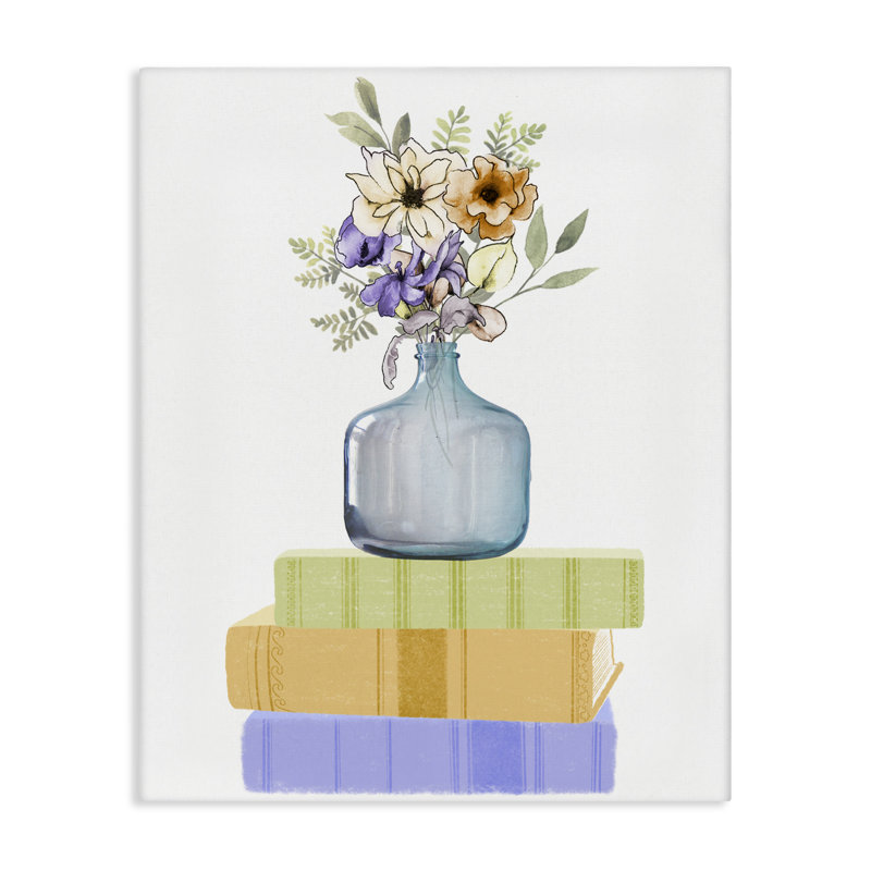 Vase de fleurs sur toile, conception de Marcus Prime, H 20 po x l 16 po
