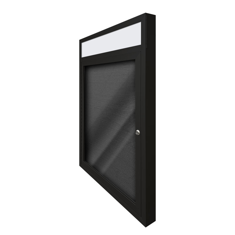 AARCO No Felt Metal Letter Board, Powder Coated Black, One, 36" H x 30" W