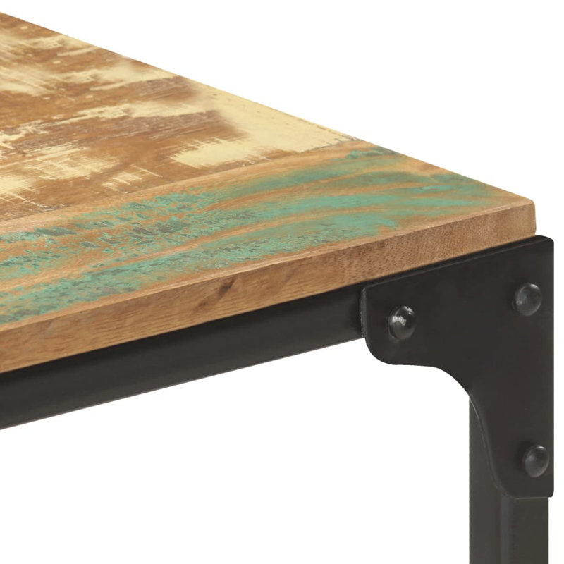 Console Table 43.3"x11.8"x29.5" Solid Reclaimed Wood, Brown/Green/Natural