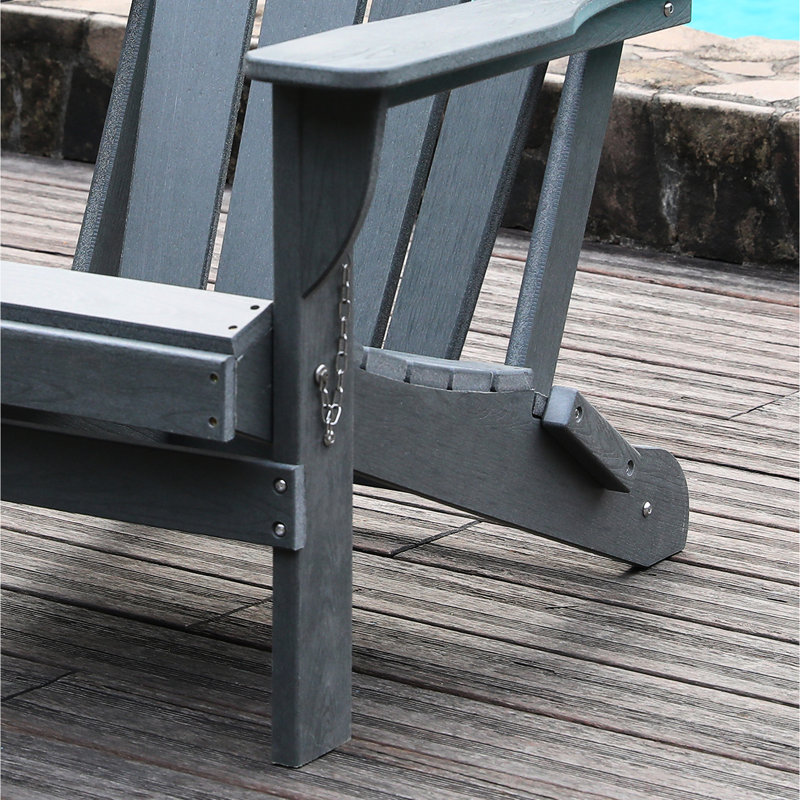 Chaise pliante toutes saisons avec double porte-gobelet et support pour téléphone, matériau gris, convient au jardin, à la piscine, au foyer. Espace facile à installer, supportant le jardin, 380 lb