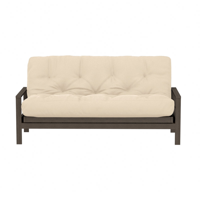 Futon Sofa Bed Pocket Coil Foam Mattress - USA Made, CertiPUR-US Certified, No Frame, Khaki, Full / Double