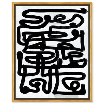 Art mural abstrait noir et blanc sur toile Bless par Art Remedy