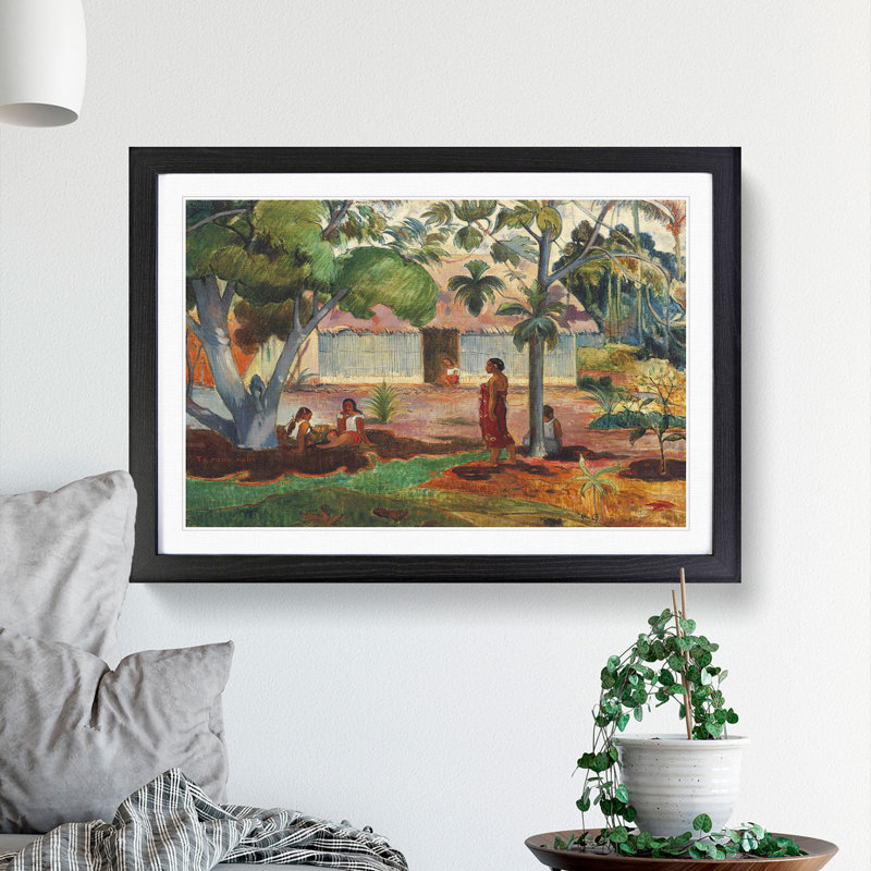 The Large Tree by Paul Gauguin - Picture Frame Painting, Black, 27cm H x 36cm W x 2cm D