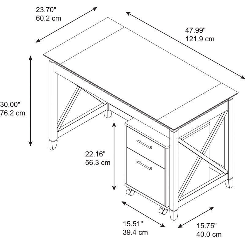 Bureau Ovia, Chêne blanc pur / chêne blanc pur