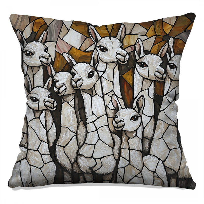 Coussin Llama, 16 po x 16 po