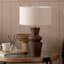 Aditi Dark Brown Curved Terracotta Table Lamp