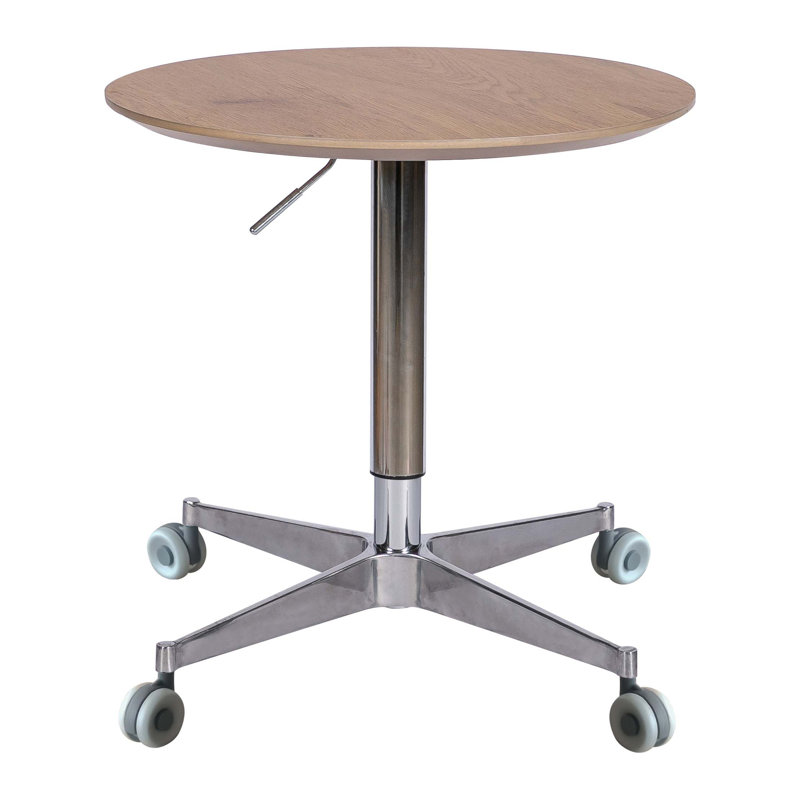 Movable Coffee Table With Swivel Function, Natural Wood