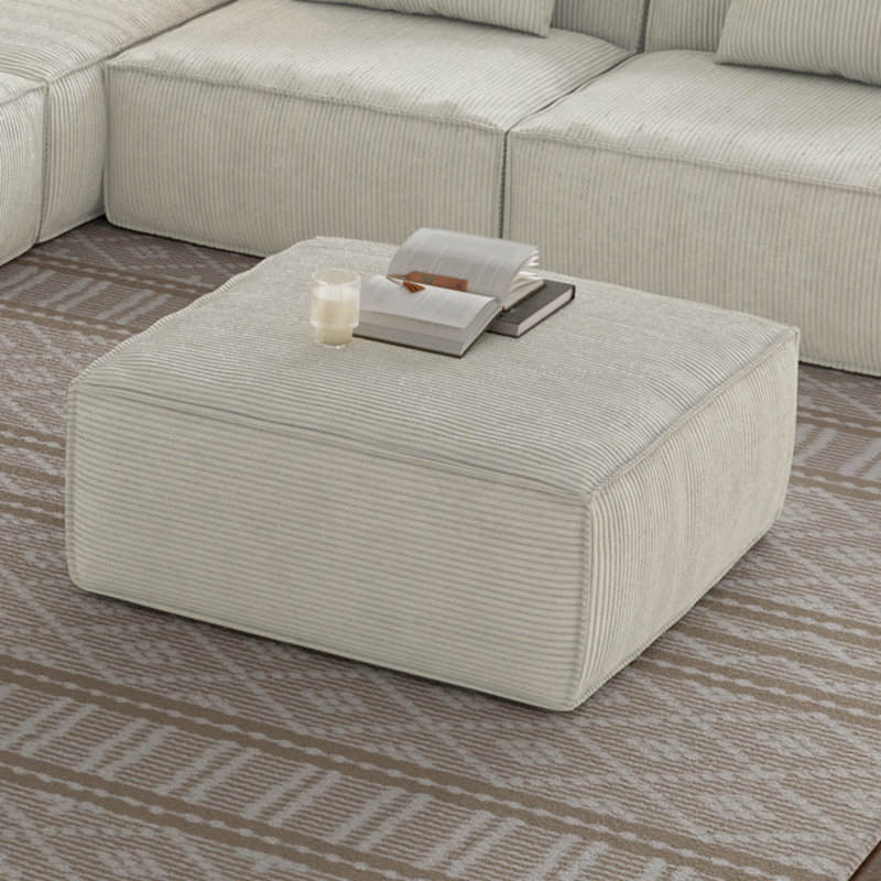 Sectional Sofa Ottoman , Cream, Cream, 15" H x 41.5" W x 31.5" D