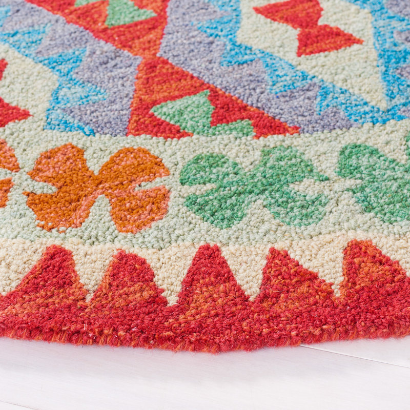 Tapis rouge / bleu Horwich 408, Rond 7 pi