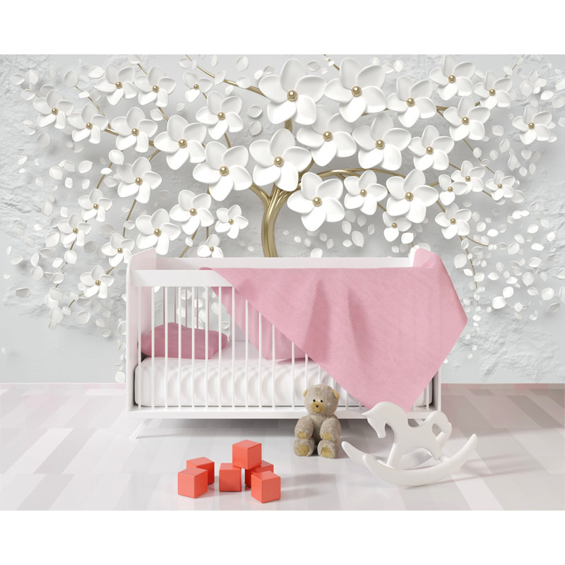 3D Floral Wallpaper Mural, 175" W x 120" L
