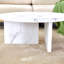 Une table basse à motif circulaire en panneau de fibres à densité moyenne blanche, une table centrale blanche de 31,4 pouces, une table basse moderne, convient aux petits espaces et aux salons.