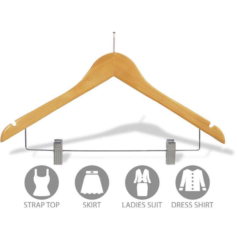 Support combiné en bois anti-theft flat, Naturel avec clips, 100