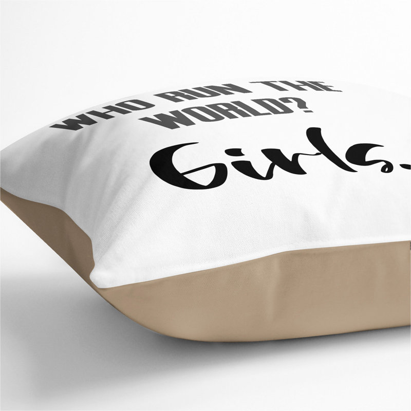 Who Run the World Scatter Cushion, 40cm H x 40cm W x 15cm D, Stone