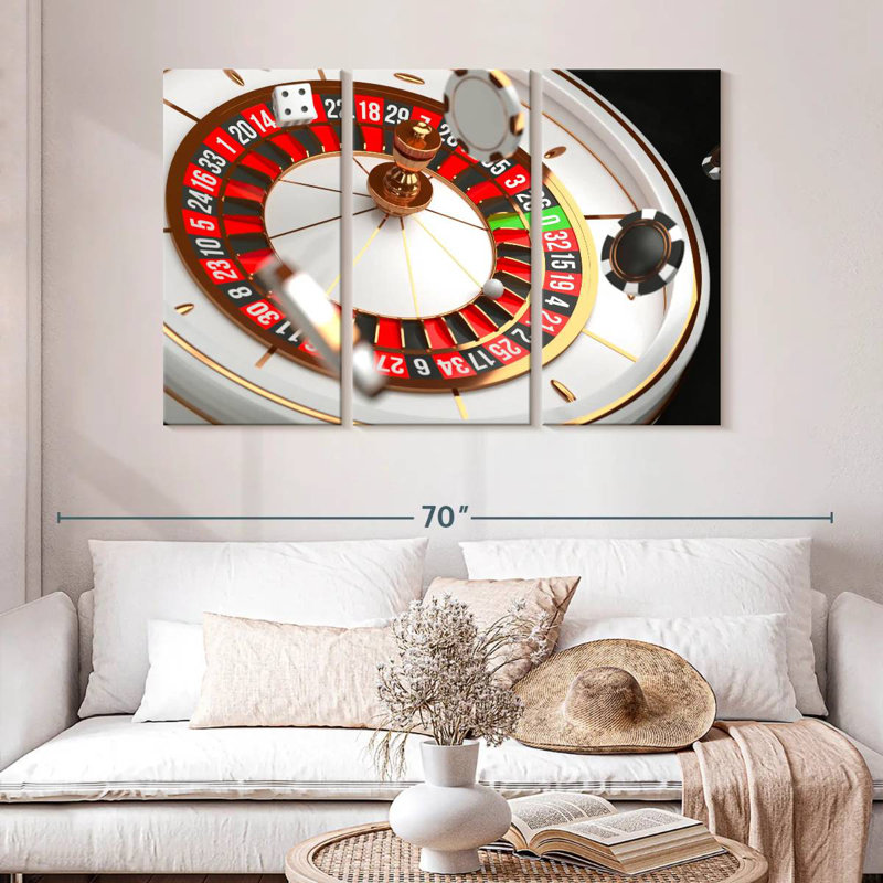 Casino roulette, H 32 po x l 50 po