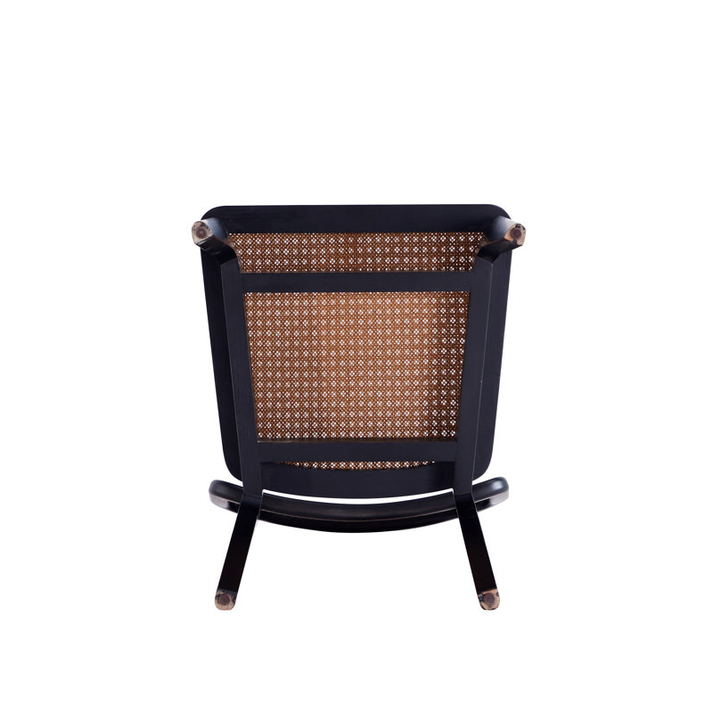 Bridger 17.32'' H Ash Solid Wood Cane Back Side Chair, Black/Natural Cane, 4