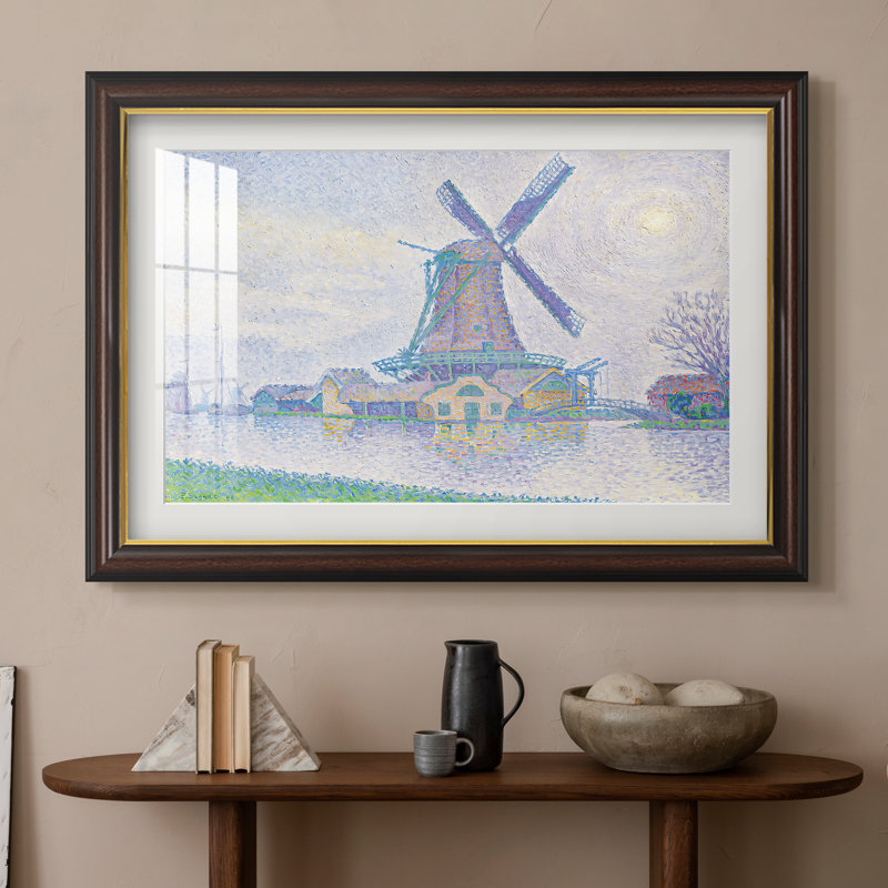 Moulin d'Edam, 1896 - Paul Signac - Estampe encadrée sur mesure, 16x22 INNER SIZE, Framed Print with Mat, Walnut Gold Lip