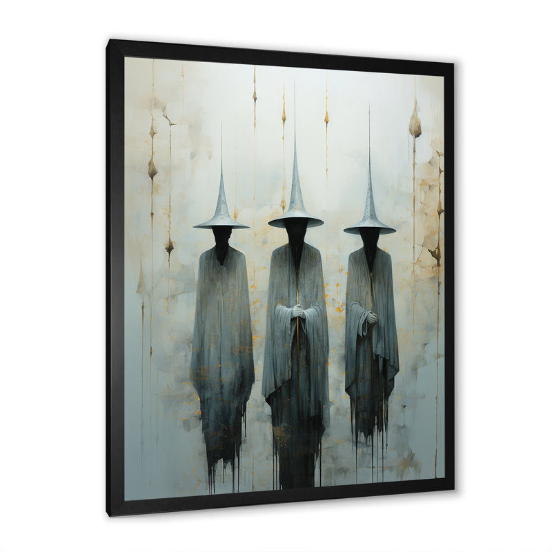 " Minimalism Witches ", Black Single Picture Framed, 44" H x 34" W x 1.5" D