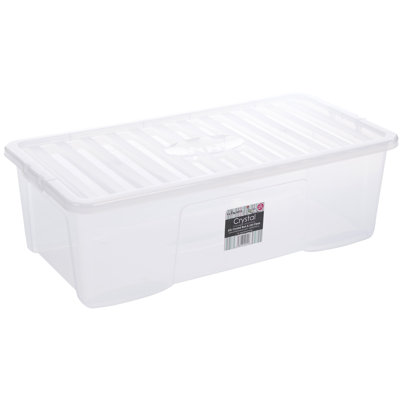 Wham Plastic 62L Storage Box Pack of 3 Clear