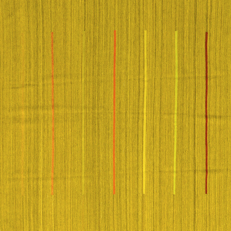 Tapis contemporains jaunes lavables à la machine 2785, Carré de 6 pi