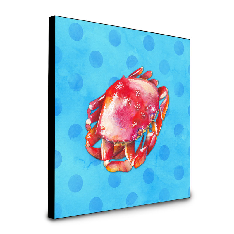 Art encadré polkadot crab Auvray, bleu