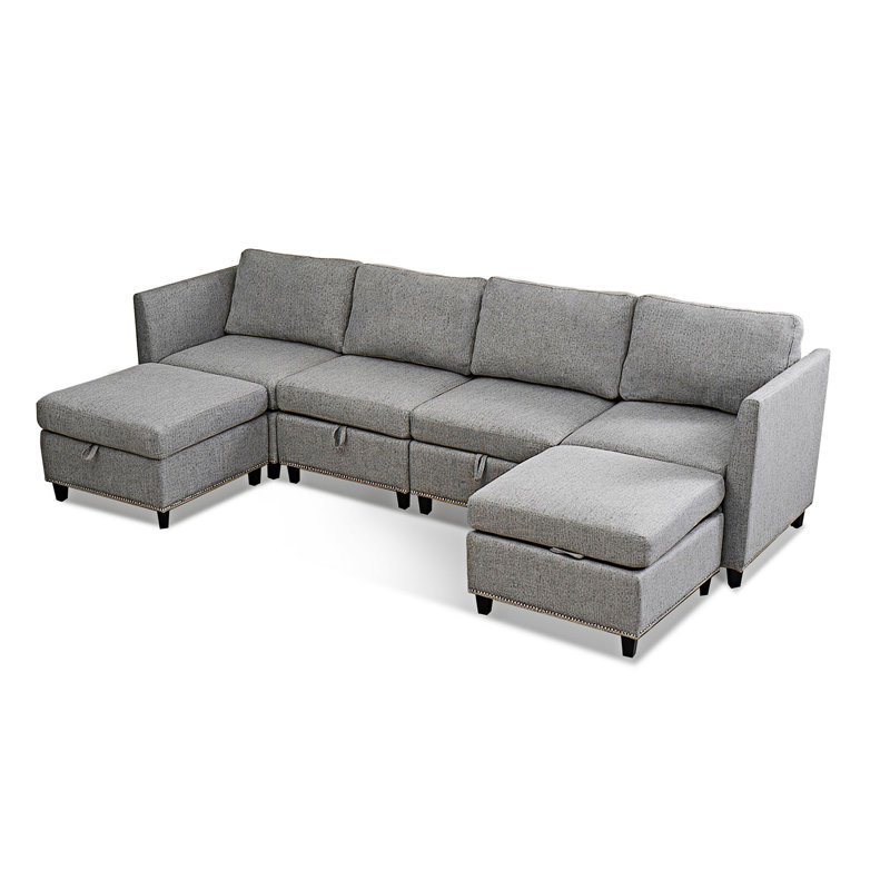Convertible Sectional Sofa with Storage Seat