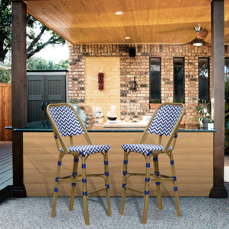 Tabouret de bar 46,46 po Forshee, Bleu foncé